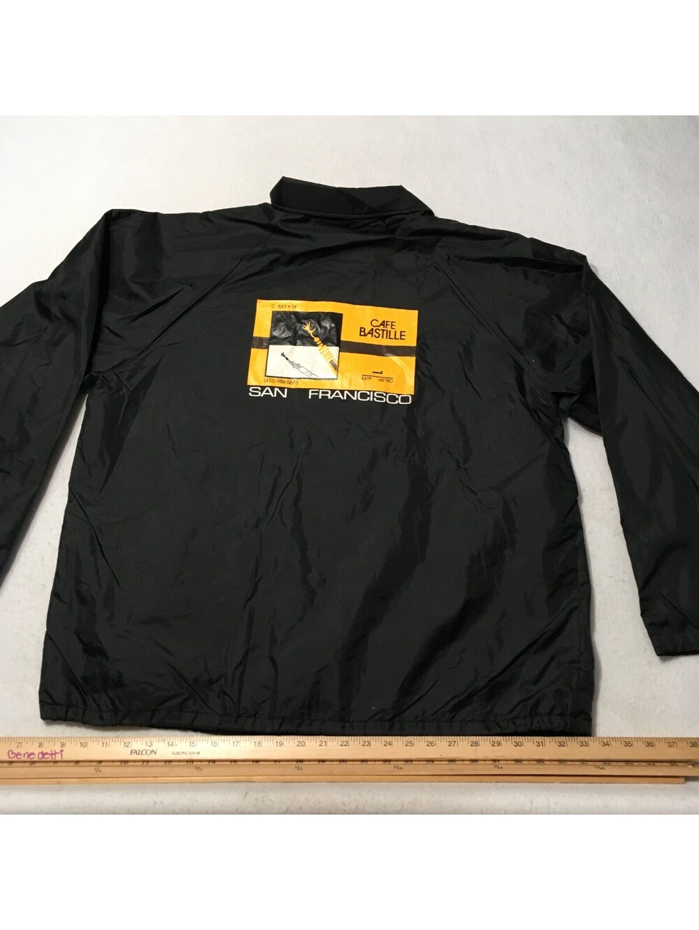 Vintage Hartwell Coach Windbreaker Snap Lined Jacket XL CAFE BASTILLE SAN FRAN
